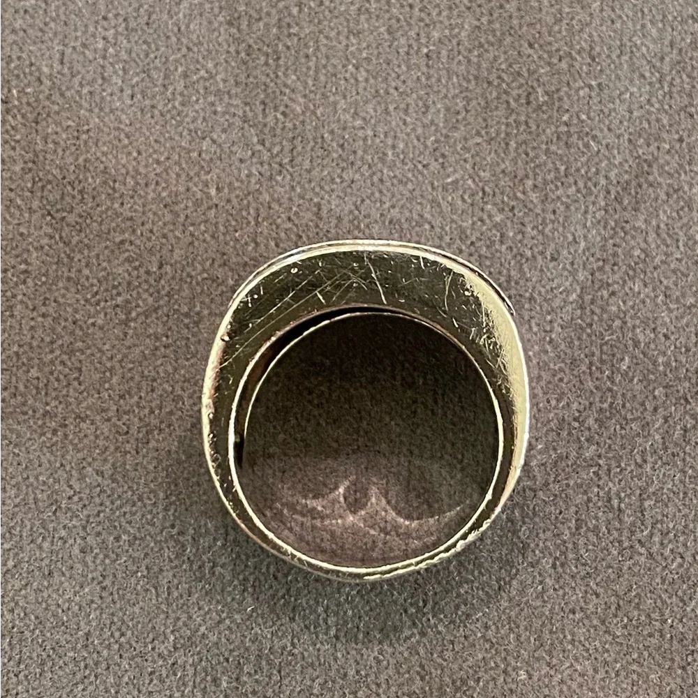David Yurman Sterling Silver Ice Cigar Band with Diamonds Size 7